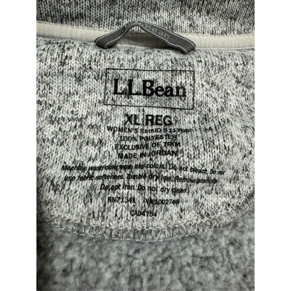 L.L. Bean Sweater Fleece Vest Womens XL Reg Gray Long Full Zip Outdoor Pocket - Picture 8 of 9